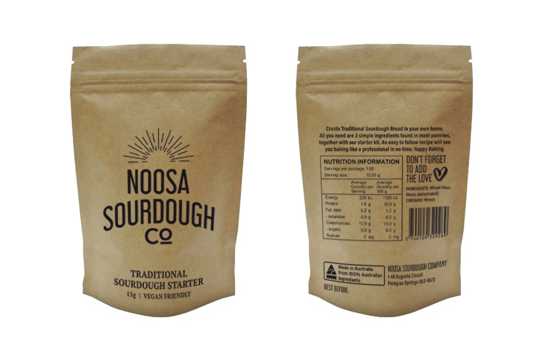Noosa Sourdough starter package design