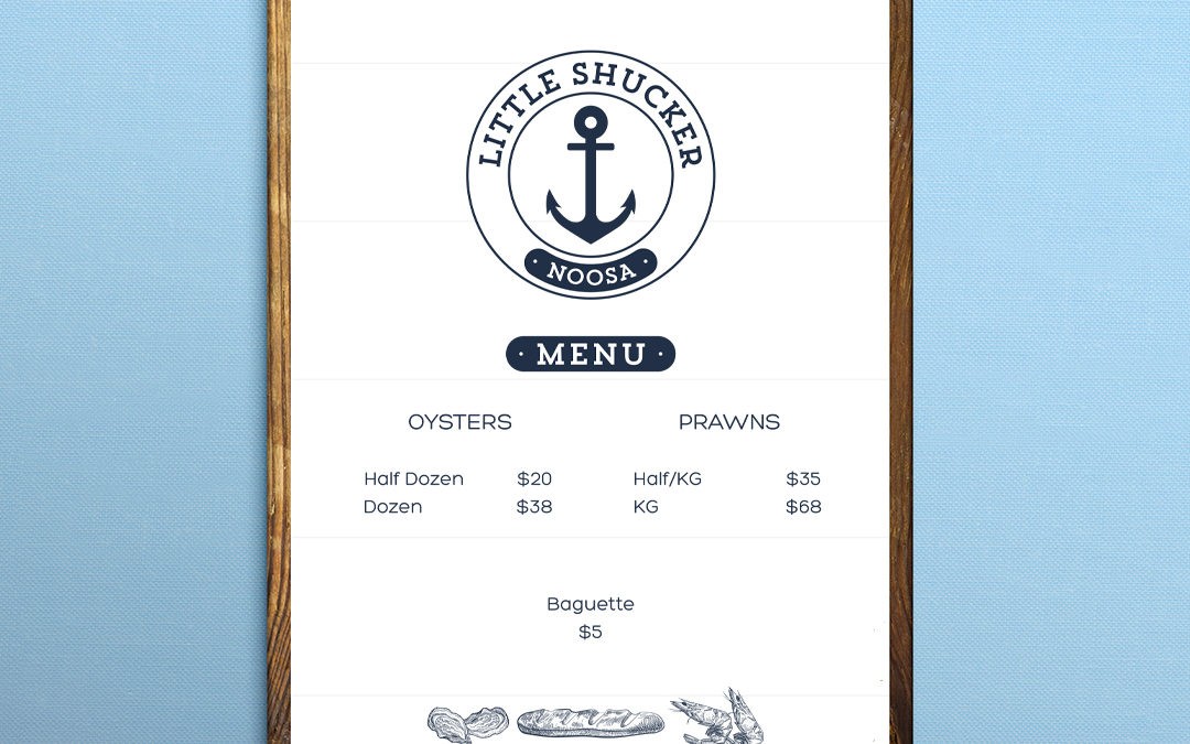 Little Shucker menu